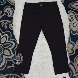 Reebok UFC championship black crop leggings womens sz large